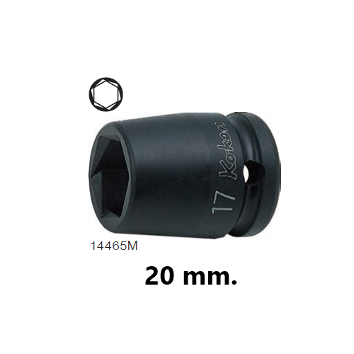 SKI - สกี จำหน่ายสินค้าหลากหลาย และคุณภาพดี | KOKEN 14465M-20 ลูกบ๊อกลมสั้นหามุม 1/2นิ้ว-20mm.