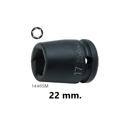KOKEN 14465M-22 ลูกบ๊อกลมสั้นหามุม 1/2นิ้ว-22mm.