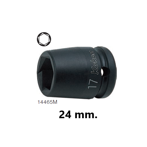 SKI - สกี จำหน่ายสินค้าหลากหลาย และคุณภาพดี | KOKEN 14465M-24 ลูกบ๊อกลมสั้นหามุม 1/2นิ้ว-24mm.