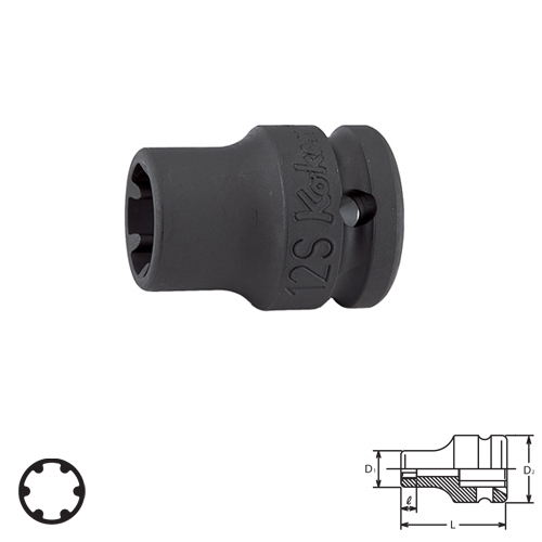 KOKEN 14401LH-6S ลูกบ๊อกลม LHS 1/2นิ้ว-6S