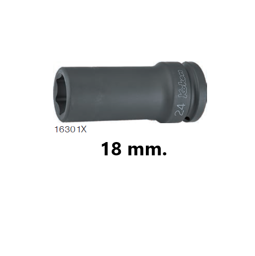 KOKEN 16301X-18 ลูกบ๊อกลมกึ่งยาว ขอบบาง 3/4นิ้ว-6P-18mm.