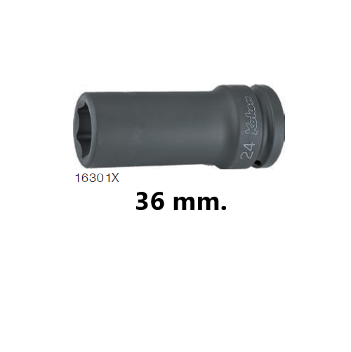 KOKEN 16301X-36 ลูกบ๊อกลมกึ่งยาว ขอบบาง 3/4นิ้ว-6P-36mm.