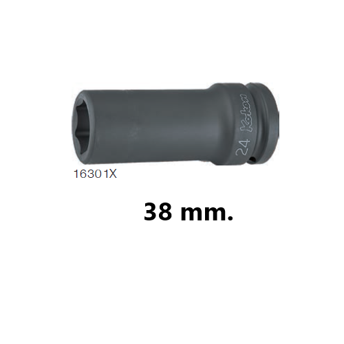 KOKEN 16301X-38 ลูกบ๊อกลมกึ่งยาว ขอบบาง 3/4นิ้ว-6P-38mm.