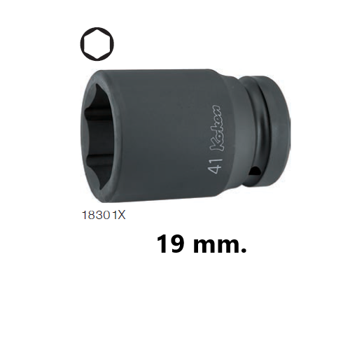 SKI - สกี จำหน่ายสินค้าหลากหลาย และคุณภาพดี | KOKEN 18301X-19 ลูกบ๊อกลม กึ่งยาว 1นิ้ว-6P-19mm.