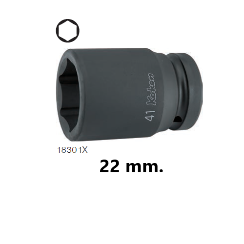 SKI - สกี จำหน่ายสินค้าหลากหลาย และคุณภาพดี | KOKEN 18301X-22 ลูกบ๊อกลม กึ่งยาว 1นิ้ว-6P-22mm.