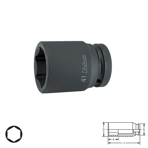 KOKEN 18301X-32 ลูกบ๊อกลม กึ่งยาว 1นิ้ว-6P-32mm.