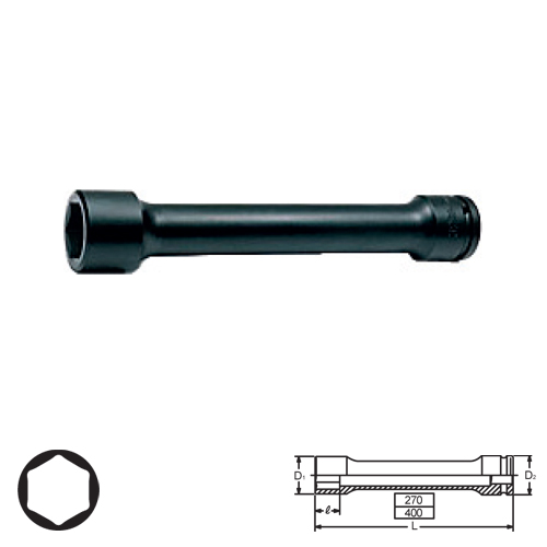 KOKEN 18102M.270-29 ลูกบ๊อกลม ยาวพิเศษ 270mm 1นิ้ว-6P-29mm.