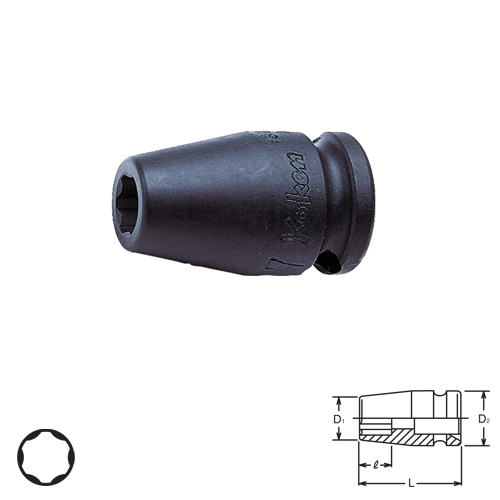 SKI - สกี จำหน่ายสินค้าหลากหลาย และคุณภาพดี | KOKEN 13410M-7 ลูกบ๊อกลม ถนอมมุมน๊อต 3/8นิ้ว-7mm.