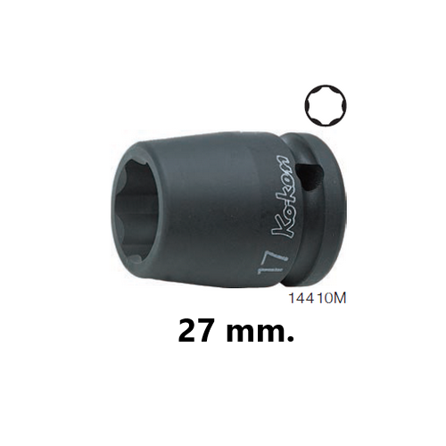 KOKEN 14410M-27 ลูกบ๊อกลมสั้น ถนอมมุมน๊อต 1/2นิ้ว-27mm.