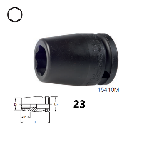 KOKEN 15410M-23 ลูกบ๊อกลมสั้น ถนอมมุมน๊อต 5/8นิ้ว-23mm.