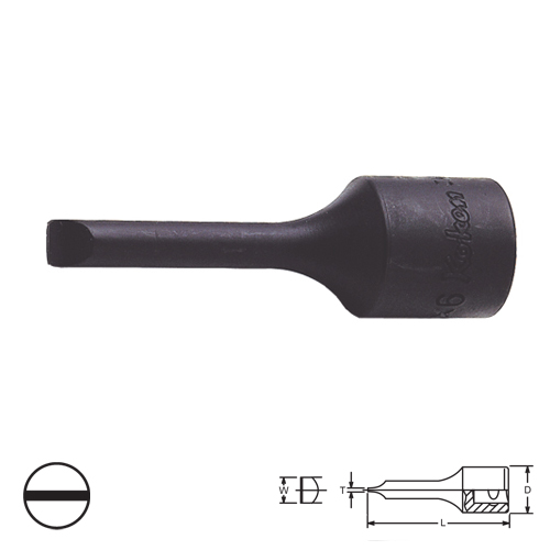 KOKEN 3006-60-5 บ๊อกเดือยโผล่ดำ ปากแบน 3/8นิ้ว-60-5mm.