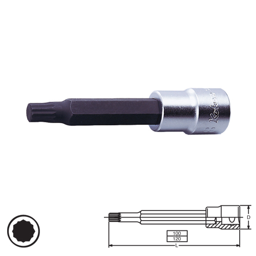 SKI - สกี จำหน่ายสินค้าหลากหลาย และคุณภาพดี | KOKEN 4010M(12P)-120-10 บ๊อกเดือยโผล่ 12P-1/2นิ้ว-120-10mm.