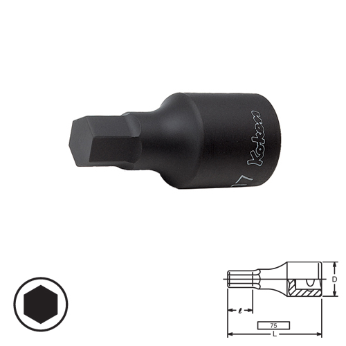 KOKEN 6012M-75-21 บ๊อกเดือยโผล่ดำ 6P-3/4นิ้ว-75-21mm.