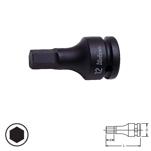 KOKEN 14012M-60-19 บ๊อกเดือยโผล่ลม 6P-1/2นิ้ว-60-19mm.