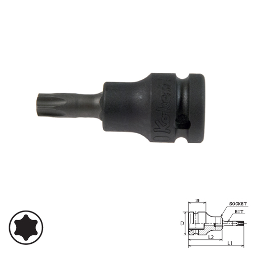 SKI - สกี จำหน่ายสินค้าหลากหลาย และคุณภาพดี | KOKEN 14025-60-T60 บ๊อกเดือยโผล่ลม ท๊อก 1/2นิ้ว-60-T60