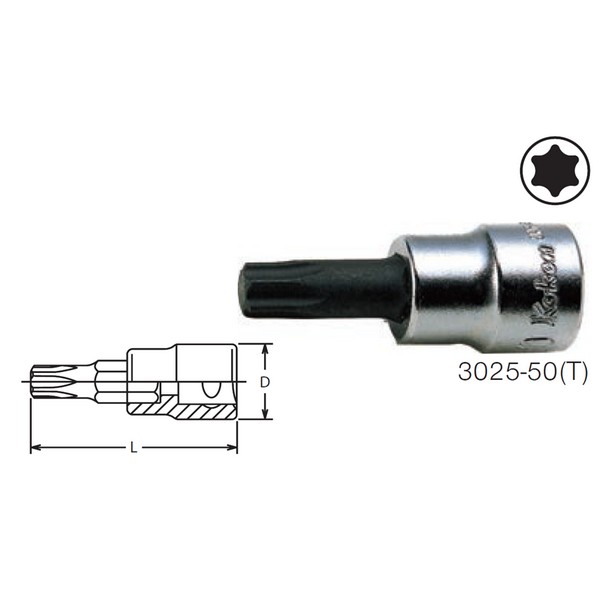 SKI - สกี จำหน่ายสินค้าหลากหลาย และคุณภาพดี | KOKEN บ๊อกเดือยโผล่ ท๊อก 3/8 - T55 (50mm) [3025-1-T55]