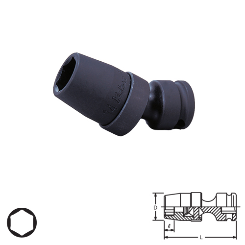 KOKEN 13440M-18 ลูกบ๊อกลม ข้ออ่อน 3/8นิ้ว-6P-18mm.