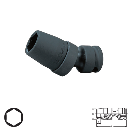 KOKEN 14440M-20 ลูกบ๊อกลม ข้ออ่อน 1/2นิ้ว-6P-20mm.