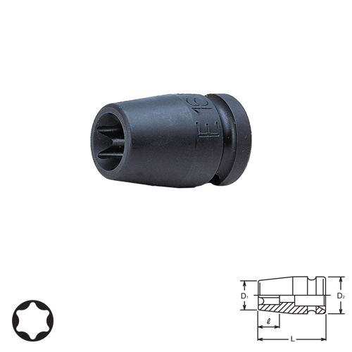 SKI - สกี จำหน่ายสินค้าหลากหลาย และคุณภาพดี | KOKEN 14425-E16 ลูกบ๊อกลมสั้น ท๊อก 1/2นิ้ว-38-E16