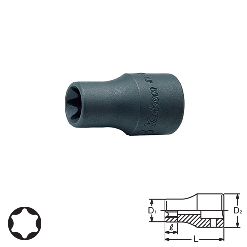 SKI - สกี จำหน่ายสินค้าหลากหลาย และคุณภาพดี | KOKEN 22425-E5 ลูกบ๊อกไฟฟ้า ท๊อกซ์ 1/4นิ้ว-E5