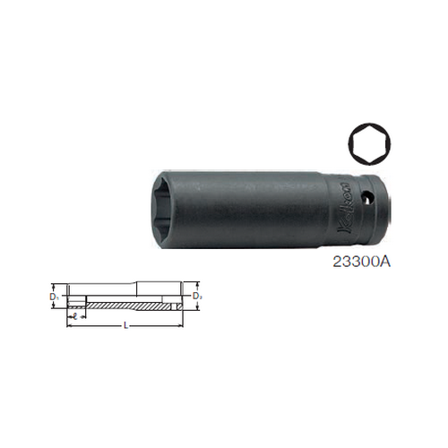 KOKEN 22300A-1/4 ลูกบ๊อกไฟฟ้า ยาว 1/4นิ้ว-6P-1/4นิ้ว