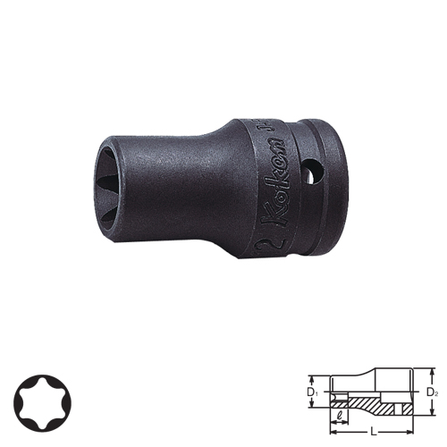 SKI - สกี จำหน่ายสินค้าหลากหลาย และคุณภาพดี | KOKEN 23425-E14 ลูกบ๊อกอินดัสเตรียล สั้น ท๊อกซ์ 3/8นิ้ว-E14