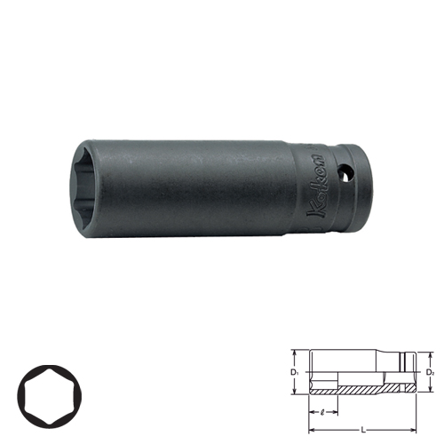 KOKEN 23300M-17 ลูกบ๊อกอินดัสเตรียล ยาว 3/8นิ้ว-6P-17mm.