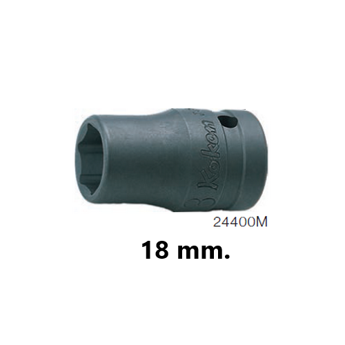 KOKEN 24400M-18 ลูกบ๊อกอินดัสเตรียล สั้น 1/2นิ้ว-6P-18mm