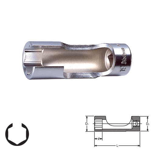 KOKEN 3300FN-14 ลูกบ๊อกผ่า 3/8นิ้ว-14mm