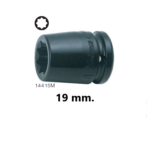KOKEN 14415M-19 ลูกบ๊อกลม 1/2นิ้ว-8แฉก-19mm.