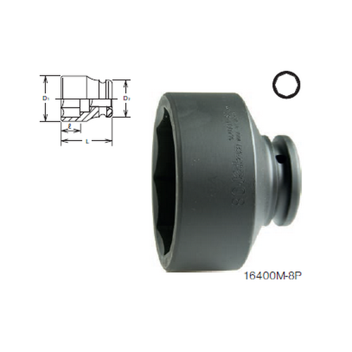 SKI - สกี จำหน่ายสินค้าหลากหลาย และคุณภาพดี | KOKEN 16400M-8P-80 ลูกบ๊อกลมสั้น 3/4นิ้ว-8P-80mm.