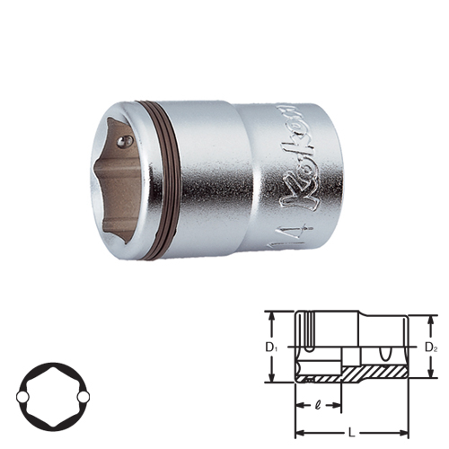 KOKEN 3450M-17 ลูกบ๊อก Nut Grip 6P-3/8นิ้ว-17mm