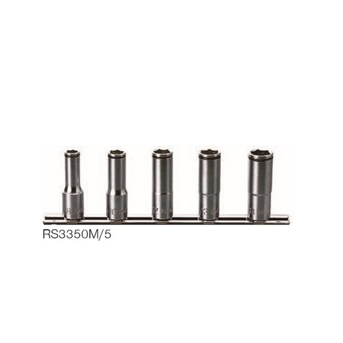 SKI - สกี จำหน่ายสินค้าหลากหลาย และคุณภาพดี | KOKEN RS3350M/5 ชุดลูกบ๊อก Nut Grip ยาว 6P (มิล) 3/8นิ้ว ชุด 5 ชิ้น ในรางเหล็ก