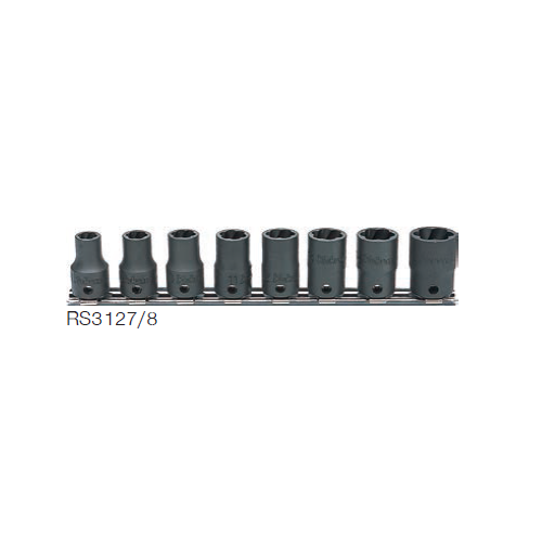 SKI - สกี จำหน่ายสินค้าหลากหลาย และคุณภาพดี | KOKEN RS3127/8 ชุดลูกบ๊อกนัตทวิสเตอร์ 8 ชิ้น 3/8นิ้ว ถอดน๊อตหัวรูด (สำหรับถอดน๊อตหัวรูด)