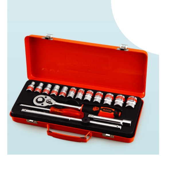 SKI - สกี จำหน่ายสินค้าหลากหลาย และคุณภาพดี | KOCHE บ๊อกชุด พร้อมไขควง 1/2- 6P- 17ตัวชุด