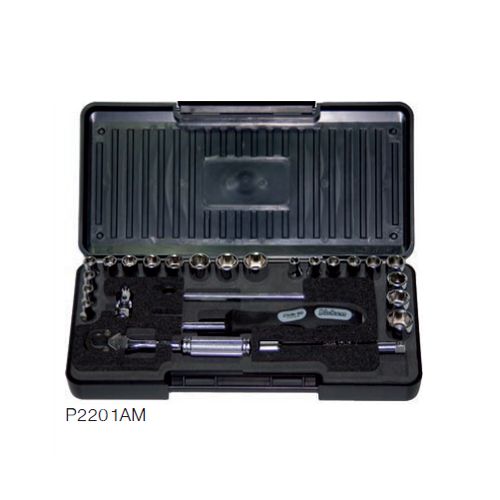 SKI - สกี จำหน่ายสินค้าหลากหลาย และคุณภาพดี | KOKEN P2201AM บ๊อกชุด 1/4นิ้ว-6P-25 ชิ้น (นิ้ว+มิล) ในกล่องABS