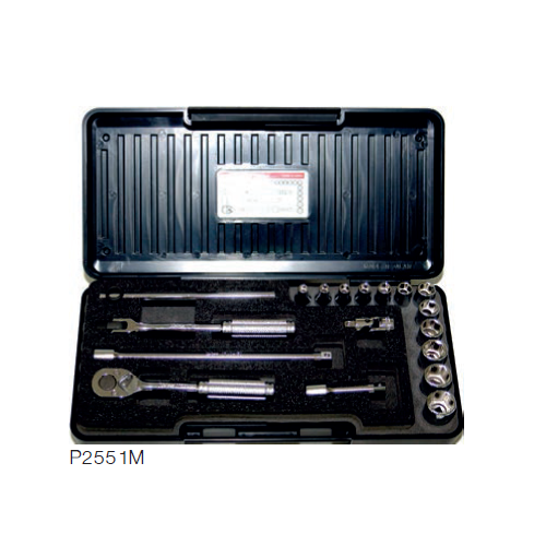 SKI - สกี จำหน่ายสินค้าหลากหลาย และคุณภาพดี | KOKEN P2251M บ๊อกชุด 1/4-6P-18 ชิ้น (มิล) ในกล่องABS