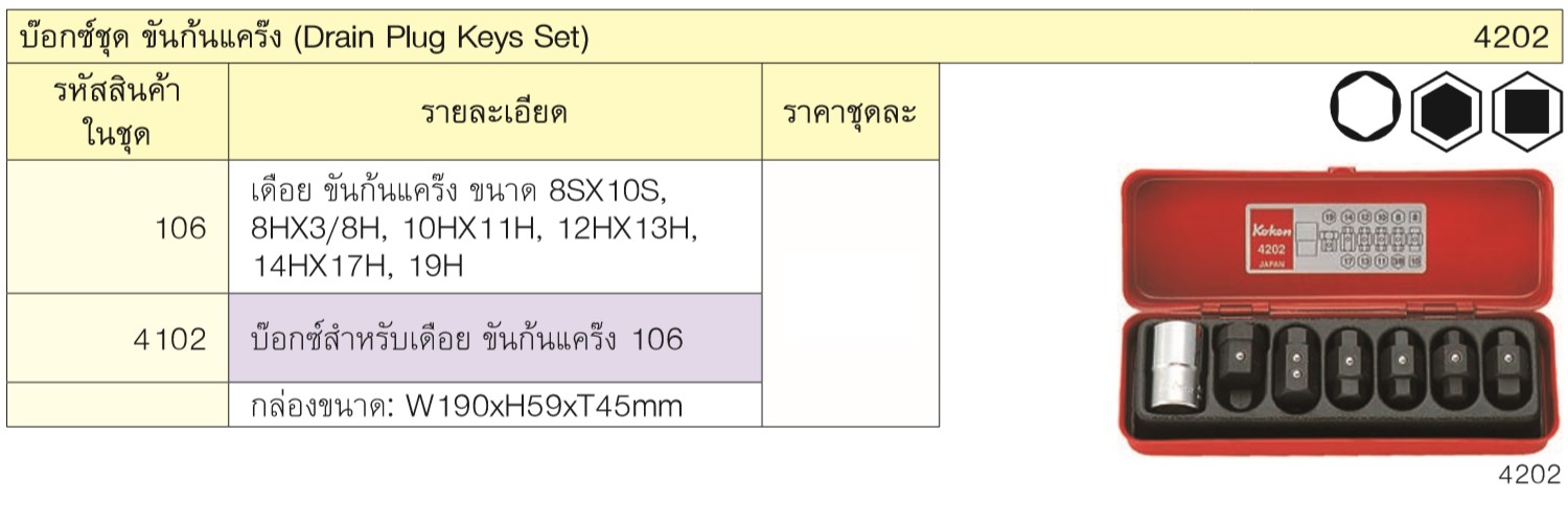 KOKEN 4202 บ๊อกชุด ขันก้นแคร๊ง 1/2นิ้ว