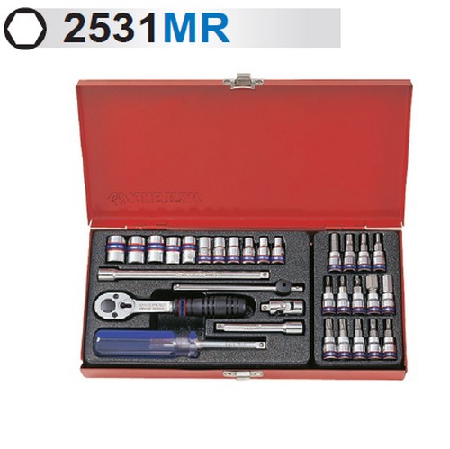 SKI - สกี จำหน่ายสินค้าหลากหลาย และคุณภาพดี | KINGTONY 2531MR บ๊อกชุด รู 1/4นิ้ว-6P-31 ตัวชุด