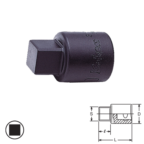 SKI - สกี จำหน่ายสินค้าหลากหลาย และคุณภาพดี | KOKEN 3110A-1/2 บ๊อกเดือย 4 เหลี่ยม 3/8นิ้ว-1/2นิ้ว