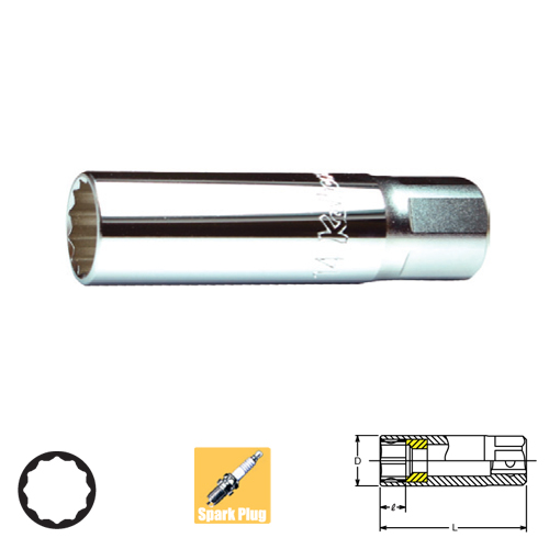 KOKEN 3305P-20.8 ลูกบ๊อกถอดหัวเทียน แม่เหล็ก 3/8นิ้ว-12P-20.6mm.