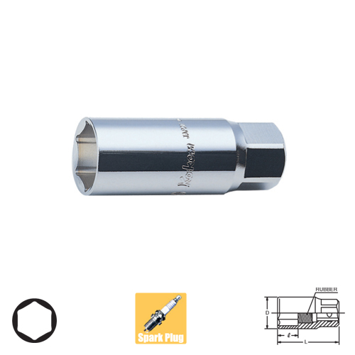 KOKEN 4300S-70-20.8 ลูกบ๊อกถอดหัวเทียน ยางดูด 1/2นิ้ว-6P-70-20.8mm. 