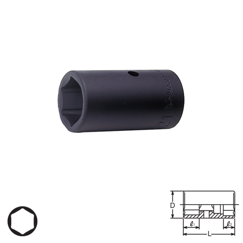 SKI - สกี จำหน่ายสินค้าหลากหลาย และคุณภาพดี | KOKEN 14118M ลูกบ๊อก 6P 2 ด้าน 1/2นิ้ว 17x19mm.