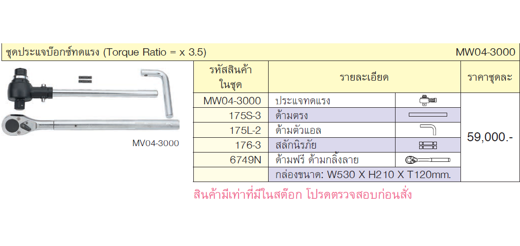 KOKEN #MW04-3000 ชุดประแจบ๊อกซ์ทดแรง (Toraue Ratio = x 3.5)