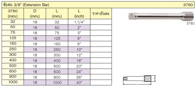 KOKEN 3760-6 ข้อต่อ 3/8นิ้ว-6นิ้ว (150mm)