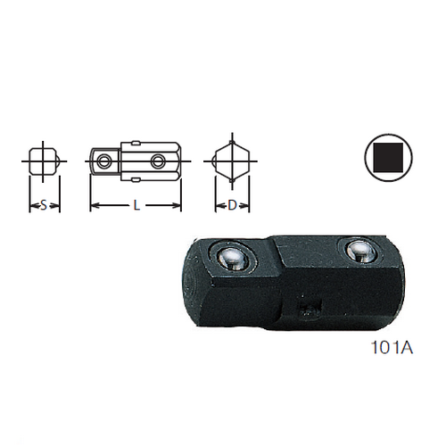 KOKEN 101A ข้อต่อสำหรับต่อกับบ๊อก 1/4นิ้ว ใช้กับแหวนฟรี R810,103KA,138