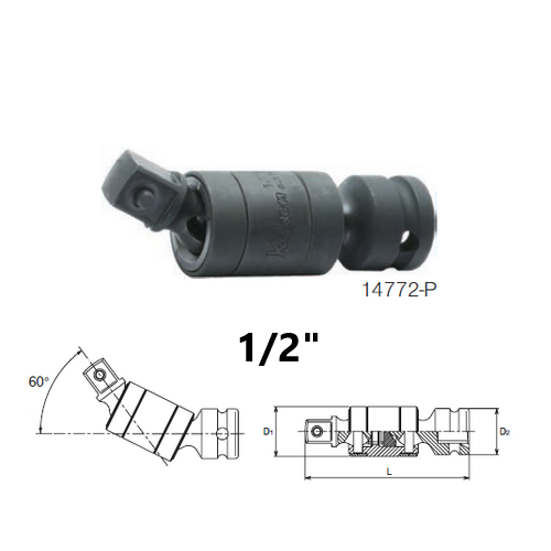 SKI - สกี จำหน่ายสินค้าหลากหลาย และคุณภาพดี | KOKEN 14772-P ข้ออ่อนลม 2 ตอน 60องศา 1/2นิ้ว