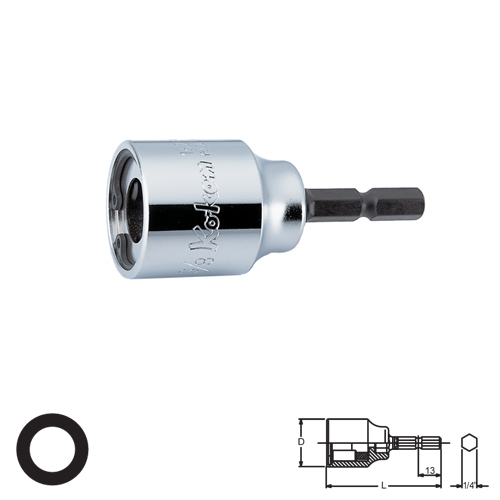 KOKEN 162E-1/2 ลูกบ๊อกซ์สำหรับถอด-ใส่สตัด 1/2นิ้ว ใช้กับไขควงไฟฟ้าแกน 1/4นิ้ว