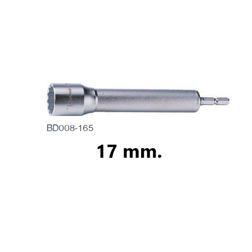 KOKEN BD008-300-17 ลูกบ๊อกซ์ 12P(มิล) สำหรับถอด-ใส่น็อตกับสตัด 300mm.x17mm. ใช้กับไขควงไฟฟ้าแกน 1/4นิ้ว