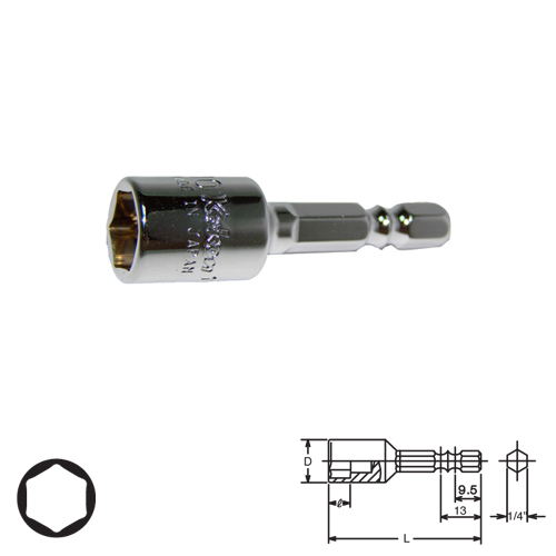 KOKEN 115NCW(115W-ZN)-50-3/8 บ๊อกซ์แกนหกเหลี่ยมพร้อมแม่เหล็ก ยาว 50x3/8นิ้วแกนไขควงลม 1/4นิ้ว